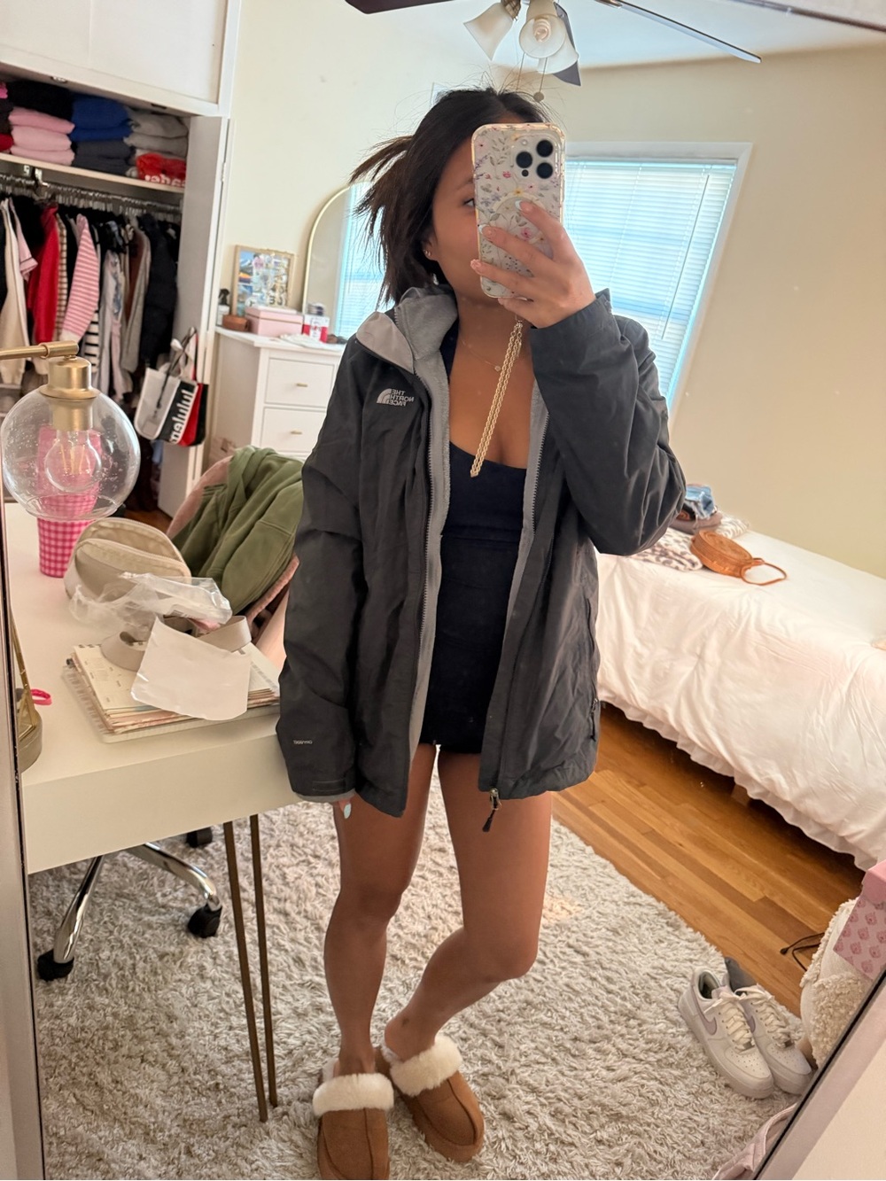 The North Face Women's Charcoal Gray Hooded Ski Jacket